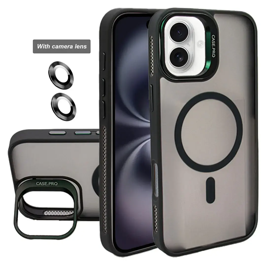 iPhone 17 MagSafe Smoke Camera Stand Case Black